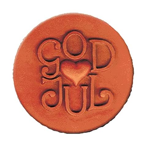 RYCRAFT 2" Round Cookie Stamp with Handle & Recipe Booklet-GOD JUL Cover
