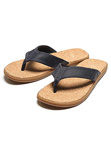 [アグ] オーストラリア Australia レザーストラップ コルクソール トングサンダル SEASIDE FLIP 1020073］ネイビー / 7 [並行輸入品]
