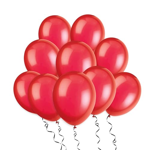 Scarlet Red Premium Latex Balloons (30cm) Pack of 10 - Party Decorations for Celebrations and Events