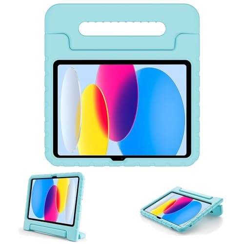iPad 11世代 ケース iPad 10世代 2025 11インチ / 2022 10.9インチ 共通ケース キッズ 耐衝撃 軽量 スタンド機能 EVA 子ども用 ペン収納 ペンホルダー ハンドル付き カバー 保護ケース(水色)
