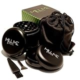 Mill.Me 4 Piece 2.2' Spice Herb Grinder. Bonus Herb Storage Jar included. Matt Black Aluminum.
