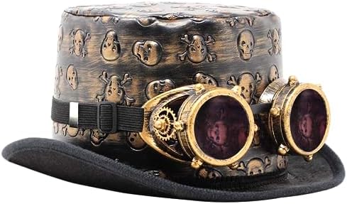 Unisex Steampunk Top Hats Steampunk Hat with Goggles for Halloween ...