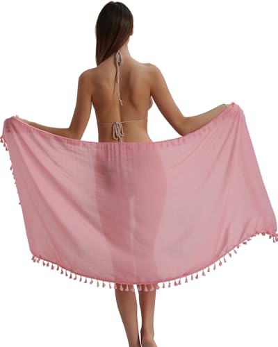 Image of Eicolorte Sarong Cover Up Womens Beach Cover Up Bikini Bathing Suit Swimsuit Swimwear Coverup Sarong Pareo Wraps for Women
