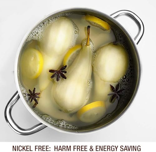 HOMICHEF Small Stock Pot 4 Quart Nickel Free Stainless Steel - Small 4 Qt Pot With Lid - 4Qt Stockpot With Lid - Soup Pot Small Cooking Pot 4 Quart - 4 Qt Pot With Glass Lid - Induction Pot With Lid - Image 4