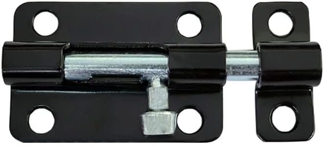 QCAASliding Barrel Bolt, 3", Steel, Black Coated, 2 Pack, Made in Taiwan