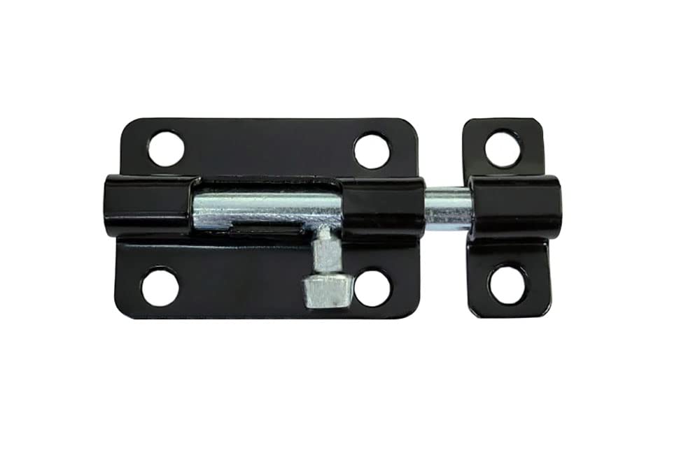 QCAASliding Barrel Bolt, 3", Steel, Black Coated, 2 Pack, Made in Taiwan