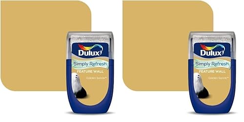 Dulux Simply Refresh Feature Wall Matt Emulsion Paint - Golden Sands - 30ML, Tester, 5569264 (Pack of 2)