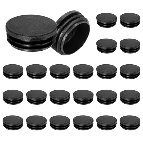 M METERXITY 30 Pack Round Plastic Plug, OD 1.8" Furniture Tube Inserts Pipe Hole End Caps for Tubing Post/Glide Insert for Pipe Post/Table Chair Leg/Metal Tubing/Fence [Black]