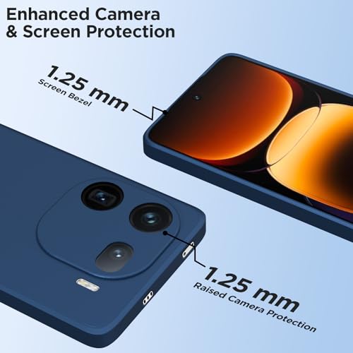 Image of Outlouders Back Cover for iQOO 12 5G | Camera Protection | Durable Soft Matte Silicone Bumper Case (Blue)