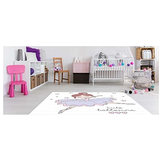 Alfombra Infantil Bailarina PVC 95 cm x 133 cm| Moqueta Adulto PVC | Suelo vinilico para Adultos