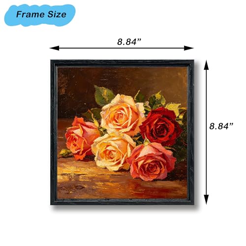 Image of Canvas Frames for 8 inchx8 inchPaintings with 0.6 inch~0.9 inch Deep Black | VAREIHNAZ Canvas Floater Frames for 8 inchx8 inchCanvas Paintings,Square Floating Frames for Wall Decor,No Glass or Back(Black)