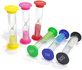 6 PCS Hourglass Sand Timer, Sandglass Clocks 30sec 1min 2mins 3mins 5mins 10mins for Kitchen Classroom Home Office Toothbrush Timer6 Colors