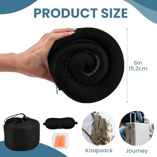 Image of Travel Neck Pillow with Hoodie,Airplane Hooded Neck Pillow for Travel