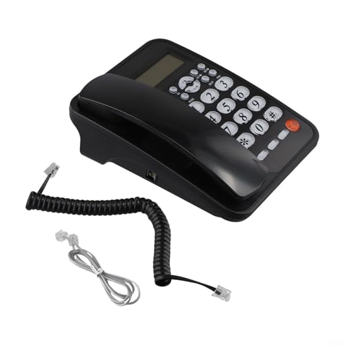 ComfyHarbor Landline Phone with Built-in Answering Machine, Caller ID Call Waiting Features and Hands-Free Operation(black)