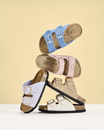 Image of Project Cloud Kids Sandals 100% Genuine Leather - Natural Cork Footbed Non-Slip Slides for Kids - Lightweight Boys & Girls Sandals - Water-Resistant Girls & Boys Sandals