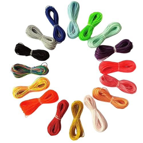 Kit 160 metros Fio Encerado 1mm Colorido Pulseira Bijuteria Artesanato