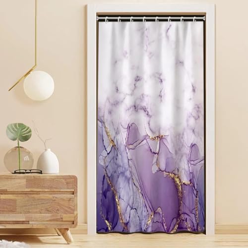 Uiiooazy Purple Shower Curtain, Abstract Marble Shower Curtain for Stall