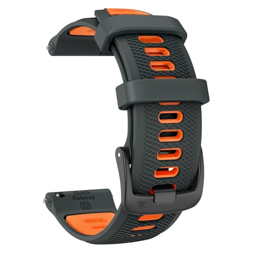 ISABAKE Bracelet Compatible avec Garmin Forerunner 255/Vivoactive 4/Venu 2/Forerunner 265 Bracelets, 22mm Silicone Sport Remplace Band pour Gear S3/Galaxy Watch 3 45mm/Huawei GT 46mm Bracelet