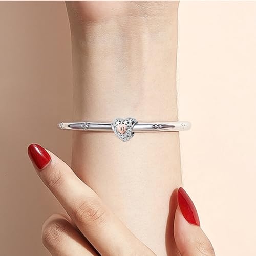 KunBead 12 13 16 18 21 30 40 50 60 70 Birthday Rose Gold Tone Heart Star Love Bead Charms Compatible with Pandora Charm Bracelets Jewelry for Women4