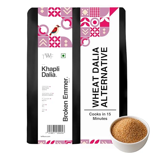 Image of TWF Khapli Wheat Dalia | 500g | Stone-Ground Emmer Wheat | Cooks Fast | Broken Emmer Daliya | Diabetic Friendly | 100% Natural