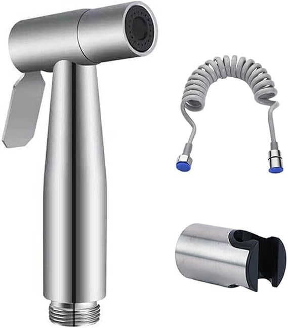 Valkyrie Stainless Steel Toilet Faucet Sink Bidet Set Progressive Jet Spray Spiral Hose Easy Assembly