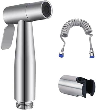Valkyrie Stainless Steel Toilet Faucet Sink Bidet Set Progressive Jet Spray Spiral Hose Easy Assembly