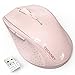 TECKNET 2.4G Classic Wireless Mouse for Laptop, 4800 DPI Optical Computer Mouse with 6 Adjustable Levels, 30 Months Long Battery Life Cordless USB Mouse for Notebook, PC, Office Home Work (Pink)