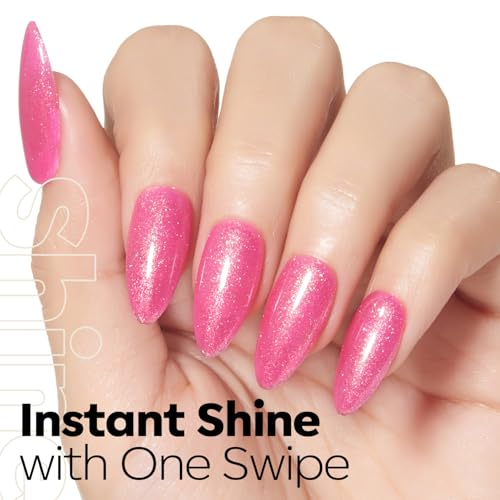 Image of modelones Glitter Rosy Pink Gel Nail Polish PGlitter Gel Nail Polish Soak-Off UV Gel Polish - 28+ Days Long-Lasting Salon-Quality Nail Art DIY Manicure & Gift 15ML
