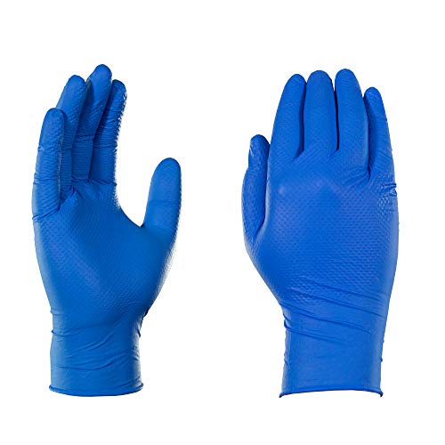 GLOVEWORKS HD Royal Blue Nitrile Industrial Disposable Gloves, 6 Mil Latex-Free, Raised Diamond Texture, XX-Large, Box of 100