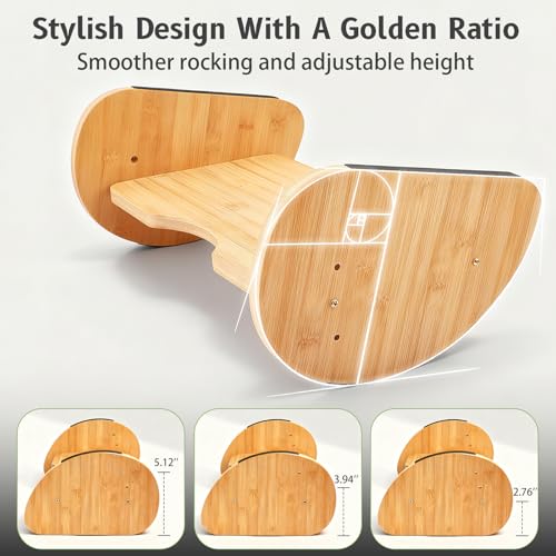 Reposapiés ergonómico de madera para debajo del escritorio - Taburete de oficina con 3 alturas ajustables y superficie antideslizante - Mejora la postura y la circulación en la oficina y el hogar - imagen 4