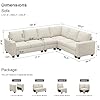 Belffin Modular Sectional Sofa L Shaped Couch with Reversible Chaises 6-Seater Convertible Sectional Sofa Couch Velvet Corner Sofa Beige