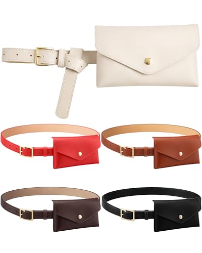 Shihanee 5 Pcs PU Leather Waist Belt Bags for Women