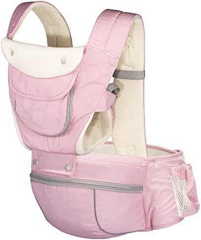 Agudan Baby Carrier | Embrace Carrier with Hip Seat - 6 in 1 Ergonomic Waist Stool Newborn to Toddler 0-36 Months