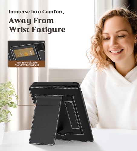 Image of MoKo Case for All-New 6 inch Kindle(11th Generation, 2024 /2022 Release) /(10th /8th Gen, 2019 /2016), Ultra Lightweight PU Shell Cover with Auto Wake /Sleep for Kindle 2024, Denim Black