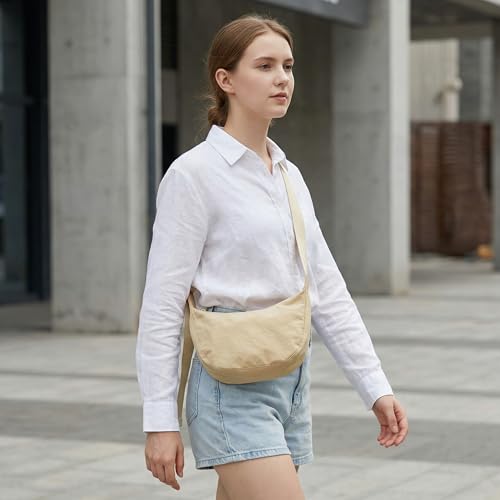 Image of Medium Nylon Crossbody Crescent Bag: Slouchy Style Shoulder Casual with Adjustable Strap
