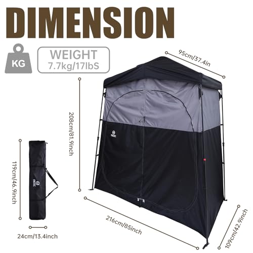 Carpa de Ducha Camping 2 Habitaciones + Sillas de Playa 2 Paquetes miniatura 5
