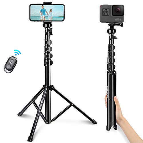 Selfie Stick Tripod,Xom-shot 63 Tripod for iPhone with Remote Extendable Phone Stand for Video Recording Conferencing Photography,Compatible with iPhone,Android Cell Phone,Camera