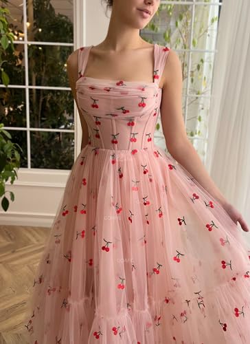 Lace Flower Embroidery Prom Dresses for Teens Tulle Long Formal Evening Party Gown for Women4