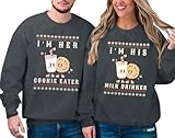MNLYBABY Christmas Sweatshirt Couples Funny Graphic Matching Sweaters Xmas Husband and Wife Long Sleeve Tops