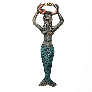 Sungmor Cast Iron Mermaid Bottle Opener, Vintage Portable Bottle Cap Opener, Durable Handy Kitchen Bartender Coke Beer Open Equipment, Unique Decorative Metal Opener, Christmas Thanksgiving Party Gift