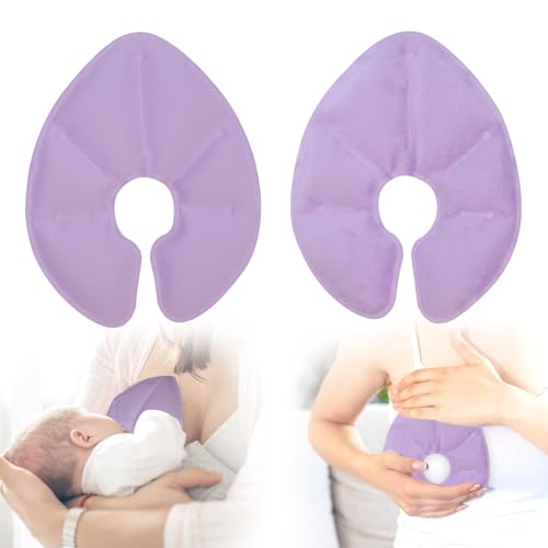 Image of Pallesen Ice Packs Reusable,Breast Therapy Packs, Hot and Cold Breast Pads, Breastfeeding Essentials for Moms,Breast Ice Packs for Relieve Pain 2 Pack 9" X 7.5"