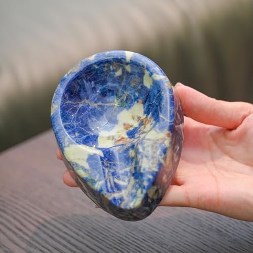 Luxury Bolivian Blue Marble Cigar Ashtray, Rare Natural Marble Ashtray