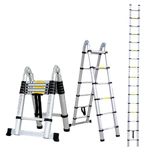 ESTEAR Aluminum Telescopic Extension Ladder,10.5 Ft Extendable Folding Multi-Purpose Ladder, Capacity Max 330 Lbs, Home Ladder, Outdoor Ladder California 