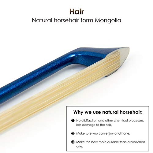 Violin Bow Stunning Fiddle Bow Carbon Fiber For Violins (1/2, Blue) #TOP5