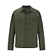 Ymosrh Man Casual Quilted Shirt Jacket Long Sleeve Button Down Overshirt Lightweight Shacket with Pockets Casual Jackets for Men Fashion Light Winter Jackets Clothes (XL, Army Green)