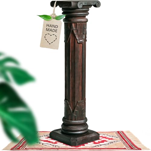 livasia edle Blumensäule Holz im Antik-Look – 80cm – Dekosäule...