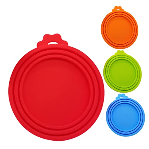 OKUMEYR 4 Pack Silicone Can Lids for Pet Food Storage Dog Food Can Covers Air-tight Seal Safe Gentle for Pet Health
