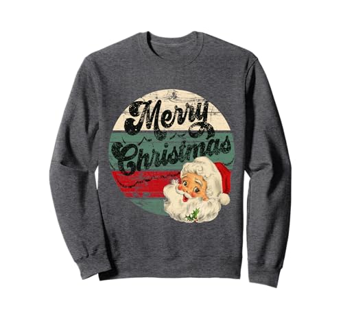 Vintage Santa Claus Merry Christmas Face Old Fashioned Sweatshirt