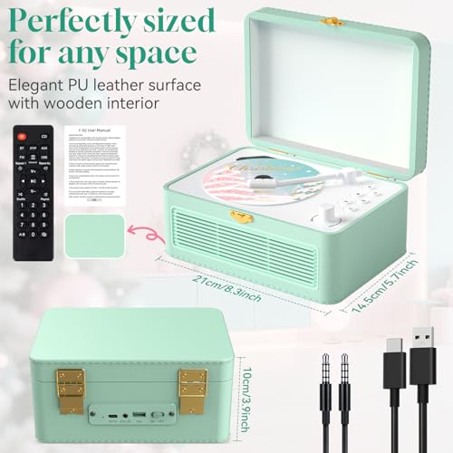 Gueray CD Player Portable Bluetooth: Retro CD Players with Speakers Vintage CD-Player 3600mAh Rechargeable & Radio & Remote Control Support USB/AUX Playback Headphone Jack by Gueray - Image 6