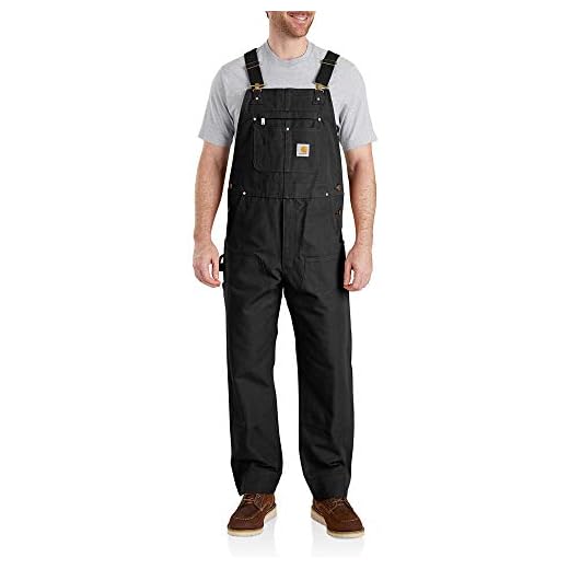 Carhartt Men'sRelaxed Fit Duck Bib Overall Black,L32-W34
